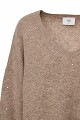 Wool sweater with rhinestones