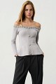 Off-shoulders blouse with embellished stones and crystals