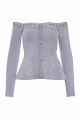 Off-shoulders blouse with embellished stones and crystals