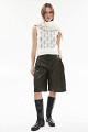 Sleeveless knitted sweater with rhinestones