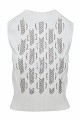 Sleeveless knitted sweater with rhinestones