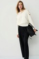 Sweater with bow and rhinestone embellished sleeves