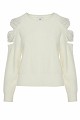 Sweater with bow and rhinestone embellished sleeves