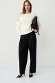 Sweater with bow and rhinestone embellished sleeves