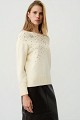 Off-shoulders sweater with embellished stones