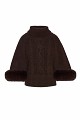 Turtleneck sweater with faux fur sleeves