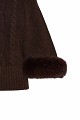 Turtleneck sweater with faux fur sleeves