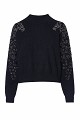 Knitted blouse with embroidered sleeve details