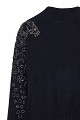 Knitted blouse with embroidered sleeve details