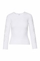 Knitted blouse with rhinestones and lace sleeves