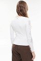 Knitted blouse with rhinestones and lace sleeves