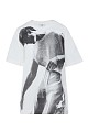 Oversized printed T-shirt with rhinestones