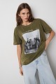 Printed T-shirt with rhinestones