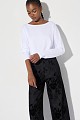 Oversized cotton long-sleeve blouse