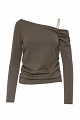 One-shoulder top with chain