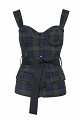 Checked top with a waist belt