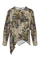 Floral blouse with an asymmetrical hem