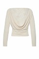 Bamboo fabric top with lace and a draped back