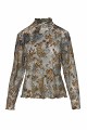 Sheer top with raised floral details