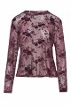 Sheer top with raised floral details