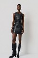 Mini leather-look dress