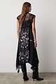 Asymmetrical midi printed dress with lace detailing