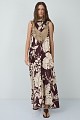 Maxi floral dress with a decorative scarf