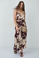 Maxi floral dress with a decorative scarf