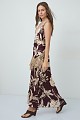 Maxi floral dress with a decorative scarf