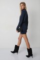 Mini turtleneck dress with ruching
