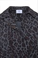 Mini leopard print shirt dress