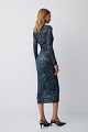 Printed velvet midi dress