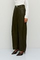 Leather-look barrel-leg trousers