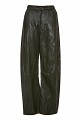Leather-look barrel-leg trousers