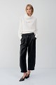 Pantaloni Joy barrel cu aspect de piele