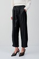 Pantaloni Joy barrel cu aspect de piele
