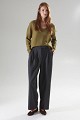 High-waisted pleated trousers