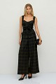 Checked wide-leg trousers with pleats