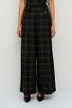 Checked wide-leg trousers with pleats