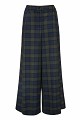 Checked wide-leg trousers with pleats