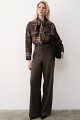 High-waisted checked trousers