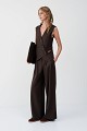 Pantaloni wide-leg cu talie înaltă și dungi