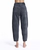 Blugi Tania stil balloon cu croc-effect