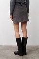 Plaid wool mini skirt