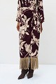 Maxi floral wrap skirt with fringed hem