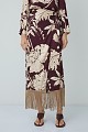 Maxi floral wrap skirt with fringed hem