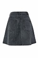 Mini denim croc-effect finish skirt