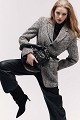 Wool tweed blazer with belt