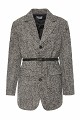 Wool tweed blazer with belt