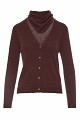 Cardigan din tricot cu eșarfă asortată